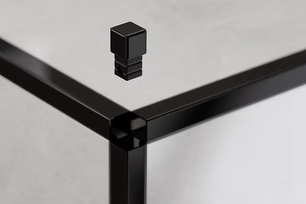 Ilcom Profilé Carrelage<Finition angulaire rectifiée PQS en acier inoxydable pour profils Noir poli - 10 mm x 10 mm