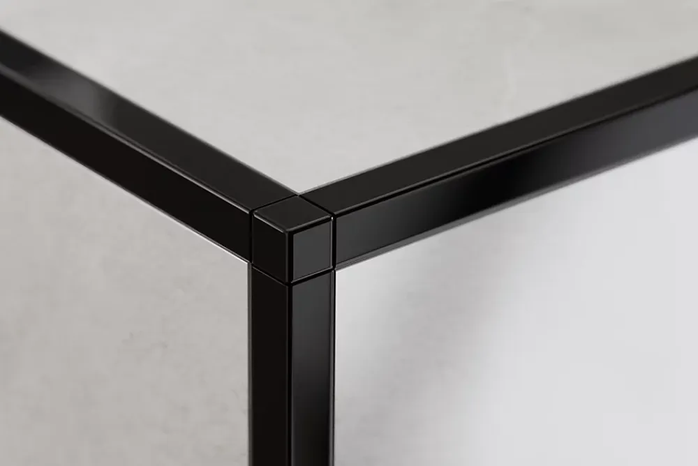 Ilcom Profilé Carrelage<Finition angulaire rectifiée PQS en acier inoxydable pour profils Noir poli - 10 mm x 10 mm