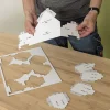 Gabarit en carton pour 5 découpes de moulures- Moulure