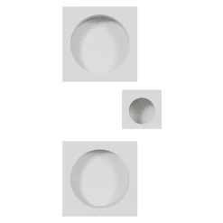 GoodHome Poignée De Porte<Galandage Carré à visser Irvil mat blanc Ø55.5mm