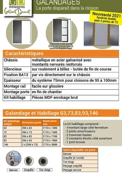Gd Menuiseries Galandage, Kit De Finitions Pour Porte En 63- Porte Coulissante