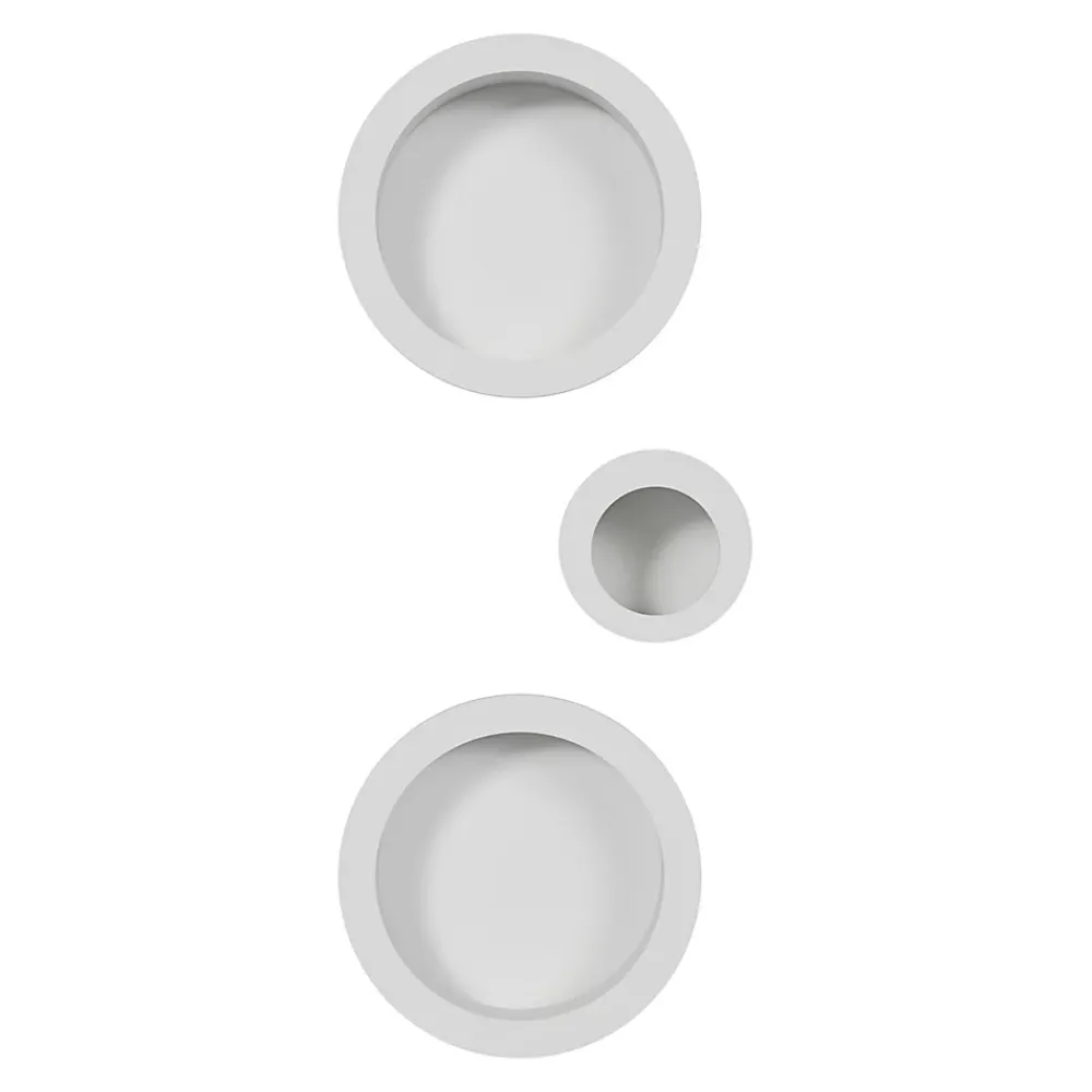 GoodHome Poignée De Porte<Galandage rond à visser Minzh mat blanc Ø55mm