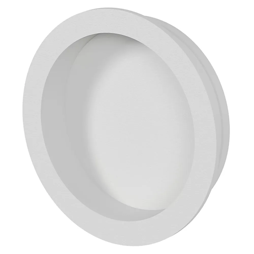 GoodHome Poignée De Porte<Galandage rond à visser Minzh mat blanc Ø55mm