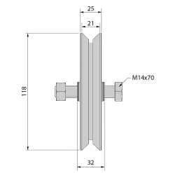 Slid’Up By Mantion Accesoire Pour Volet<Galet 120 mm à gorge en V 20 mm - 225 kg