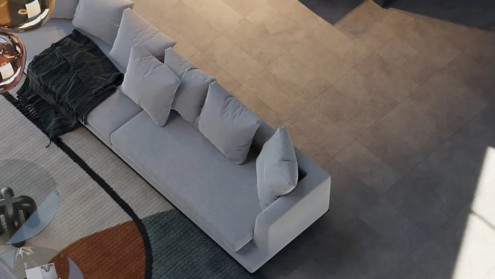 Samklic Dalle Et Lame Pvc<GAMME PRO - DALLE CLIPSABLE TRÈS HAUTE RÉSISTANCE AVEC SOUS-COUCHE INTEGREE. CIMENT TAUPE-Pack T5 (66m²)