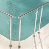Saniland Garde corps en inox 304 a 3 traverses Longueur 200 cm Fixation a plat pour terrasse ou escalier- Garde-Corps, Balustrade