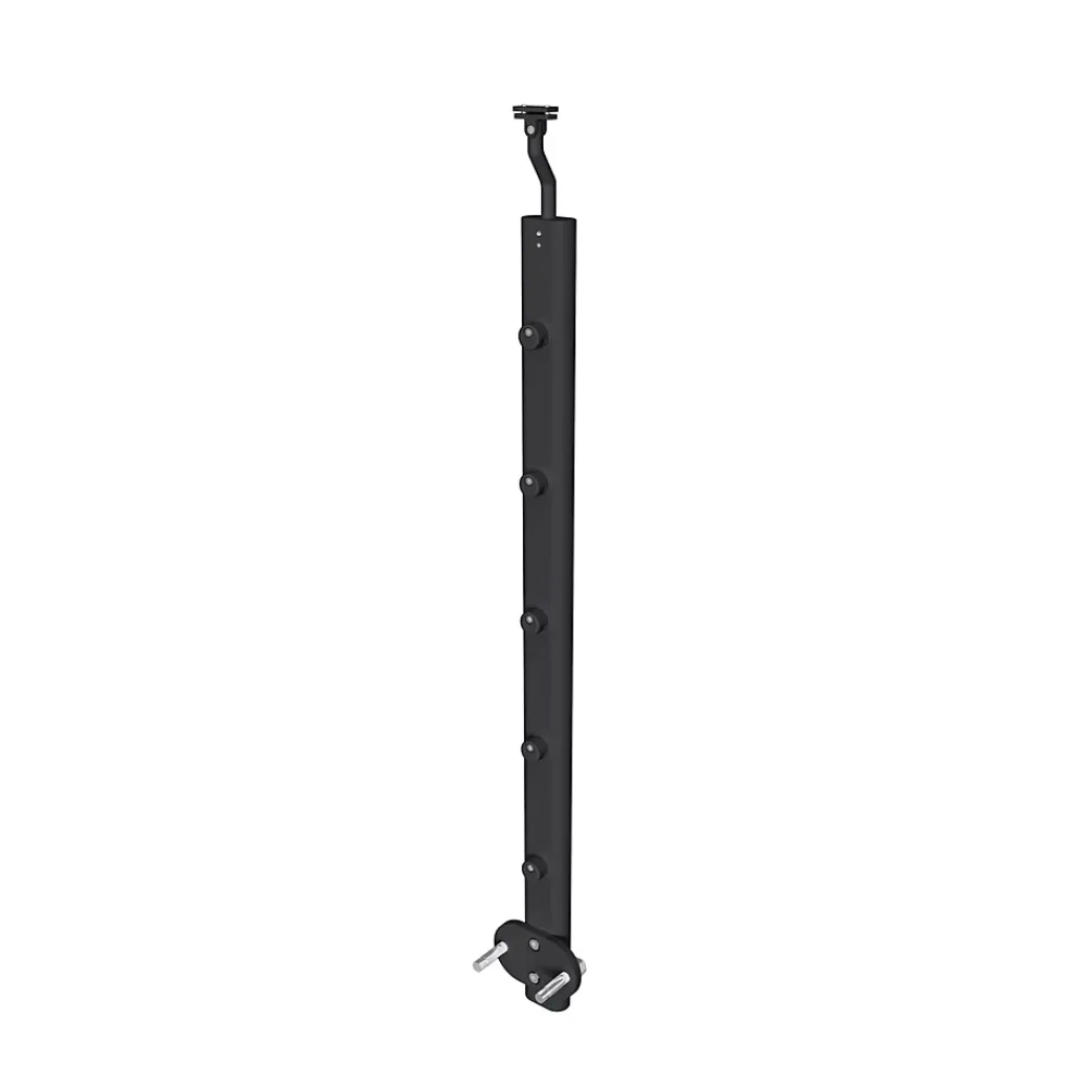 AICA Sanitaire Garde-corps - Aluminium Noir - 100cm - Avec 5 traverses et 1 main courante - Pour intérieur et extérieur - Fixation latérale- Accessoire D'Escalier