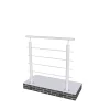 AICA Sanitaire Accessoire D'Escalier<Garde-corps - Pour intérieur et extérieur - Aluminium argenté - Avec 5 traverses et 1 main courante - 100cm - Fixation à plat