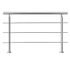 AICA Sanitaire Accessoire D'Escalier<Garde-corps avec main courante, 150cm, en acier inoxydable 304, garde-corps avec 3 traverses, pour intérieur et extérieur