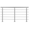 AICA Sanitaire Accessoire D'Escalier<Garde-corps avec main courante, 200cm, en acier inoxydable 304, garde-corps avec 5 traverses, pour intérieur et extérieur
