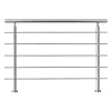 AICA Sanitaire Garde-corps avec main courante, 120cm, en acier inoxydable 304, garde-corps avec 5 traverses, pour intérieur et extérieur- Accessoire D'Escalier
