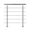 AICA Sanitaire Garde-corps avec main courante, 80cm, en acier inoxydable 304, garde-corps avec 5 traverses, pour intérieur et extérieur- Accessoire D'Escalier