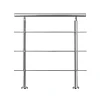 AICA Sanitaire Accessoire D'Escalier<Garde-corps 100cm avec main courante, en acier inoxydable 201, pour intérieur et extérieur, garde-corps avec 3 traverses