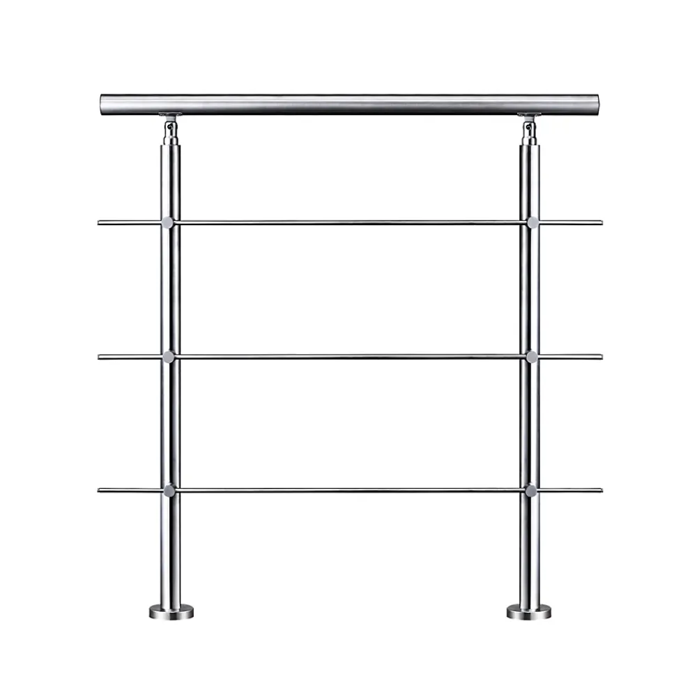 AICA Sanitaire Accessoire D'Escalier<Garde-corps 100cm avec main courante, en acier inoxydable 201, pour intérieur et extérieur, garde-corps avec 3 traverses