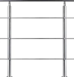 Nature Pro Garde-corps 80cm avec main courante, en acier inoxydable 201, pour intérieur et extérieur, garde-corps avec 3 traverses- Garde-Corps, Balustrade