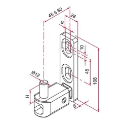Tirard Gond de portail MULTIFIX L à axe réglable de 45 à 80mm pivot diamètre 12mm - - NA619007- Accesoire Pour Volet