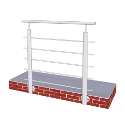 Grand Verre Garde-Corps, Balustrade<Kit Balustrade 1ml garde-corps avec 5 traverses fixation à l'anglaise en aluminium Gris mat