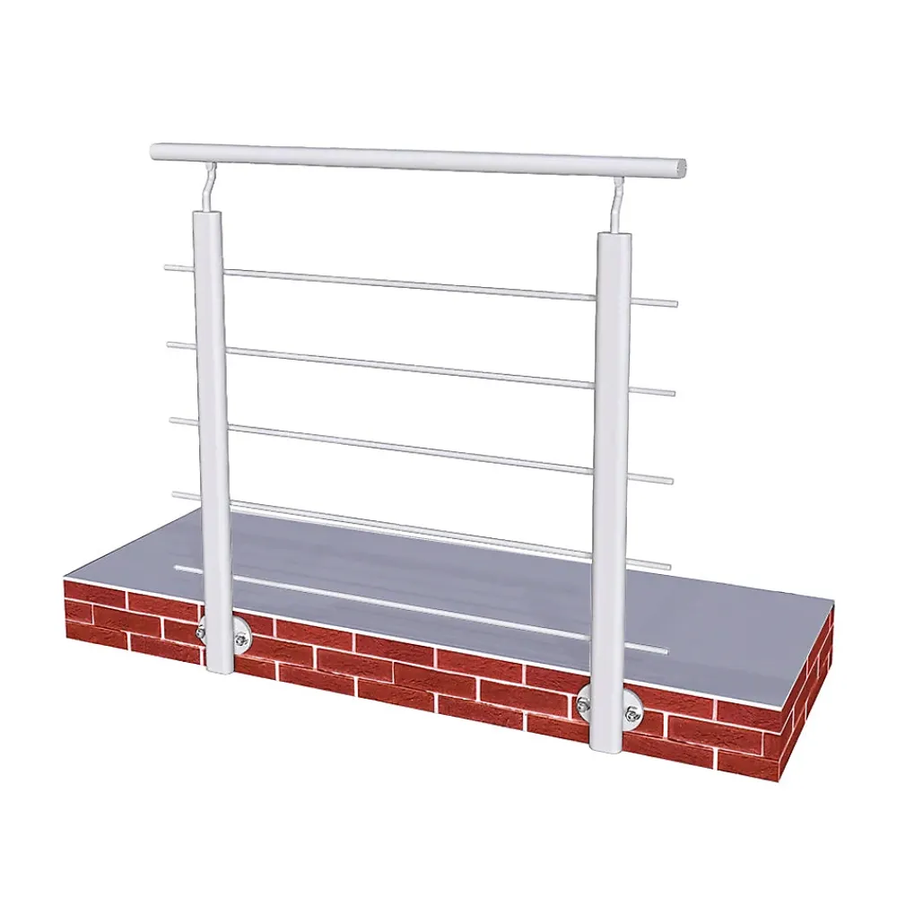 Grand Verre Garde-Corps, Balustrade<Kit Balustrade 1ml garde-corps avec 5 traverses fixation à l'anglaise en aluminium Gris mat