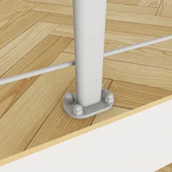 Grand Verre Garde-Corps, Balustrade<Kit Rambarde 2ml garde-corps avec 5 traverses fixation à plat en aluminium Gris mat