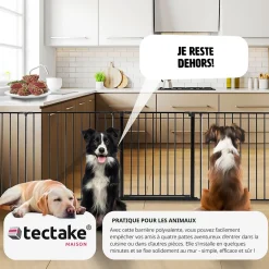 Tectake Grille de protection pour cheminée, barrière de sécurité enfant bébé- Barrière De Sécurité