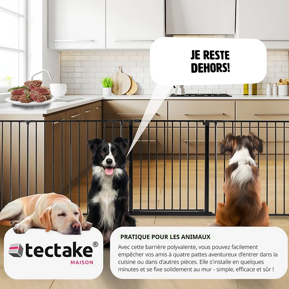 Tectake Grille de protection pour cheminée, barrière de sécurité enfant bébé- Barrière De Sécurité