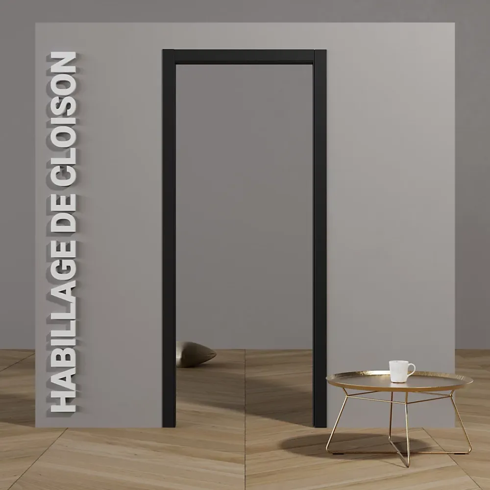 Coulicool Bloc Porte<Habillage de Cloison 1 m - Noir