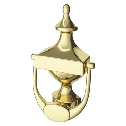 GoodHome Heurtoir de porte extérieur Tudy effet laiton doré H.180 mm x l.97 mm- Poignée De Porte Extérieure