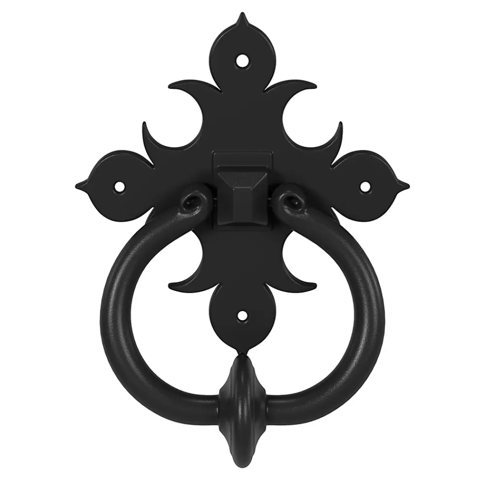 GoodHome Heurtoir de porte extérieur Kilhog noir H.170 mm x l.140 mm- Poignée De Porte Extérieure
