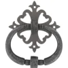 Secury-T Poignée De Porte Extérieure<Heurtoir de porte fer sur rosace carré ajourée vieil argent argent antique