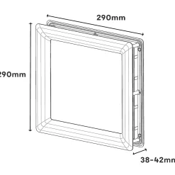 GoodHome Hublot pour porte de garage carré en PVC blanc l.29 x H.29 cm- Accessoire Pour Porte De Garage