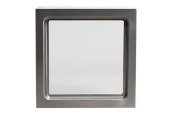 GoodHome Accessoire Pour Porte De Garage<Hublot pour porte de garage carré en acier inoxydable argenté l.28,4 x H.28,4 cm