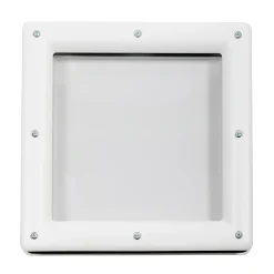 GoodHome Accessoire Pour Porte De Garage<Hublot pour porte de garage carré en acier inoxydable argenté l.28,4 x H.28,4 cm