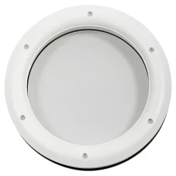 GoodHome Accessoire Pour Porte De Garage<Hublot pour porte de garage circulaire en acier inoxydable argenté Ø.30,5 x H.30,5 cm