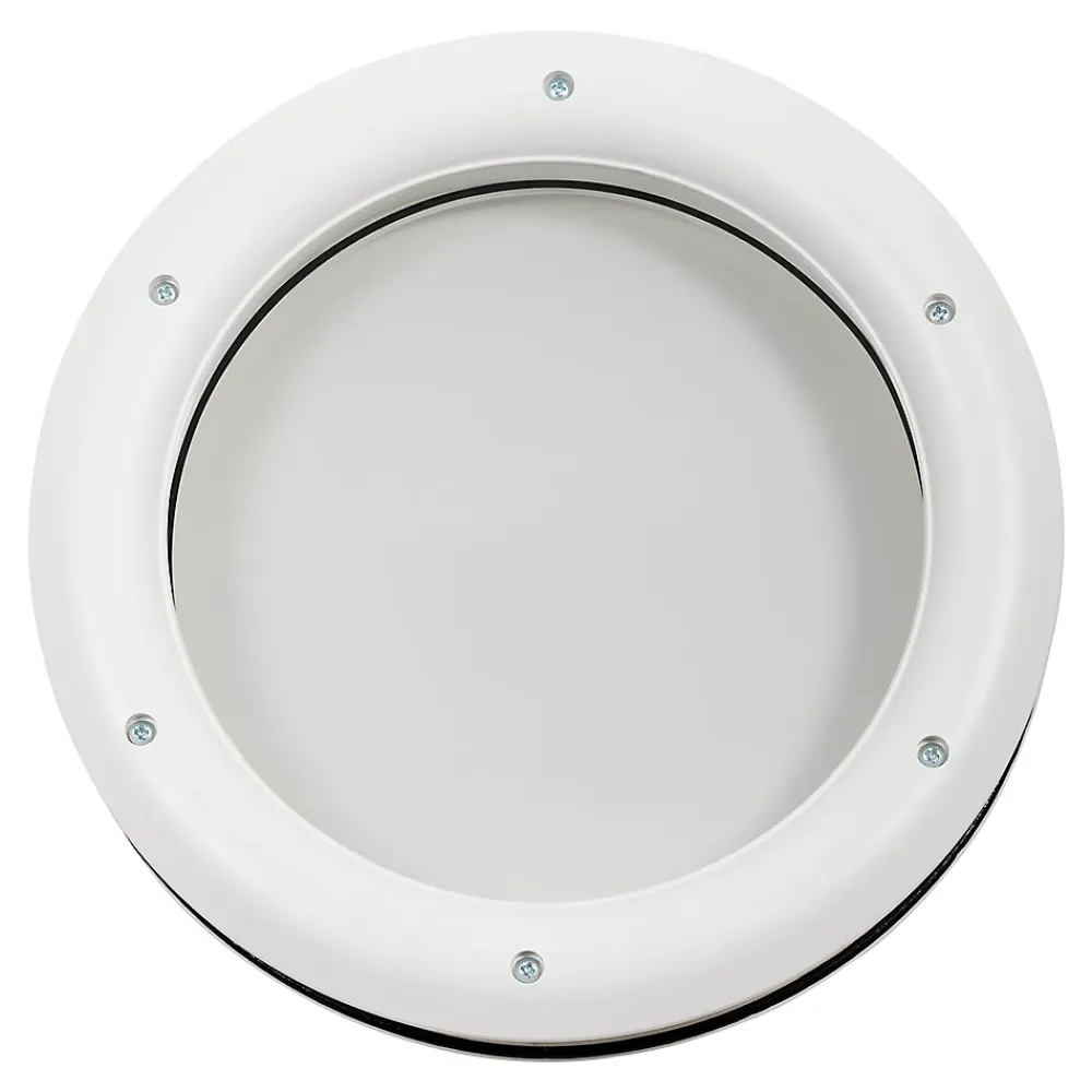 GoodHome Accessoire Pour Porte De Garage<Hublot pour porte de garage circulaire en acier inoxydable argenté Ø.30,5 x H.30,5 cm