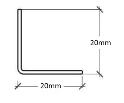 Ilcom Profilé décoratif Li Angle intérieur en acier inoxydable Argent satiné - 20 mm x 2700 mm x 0,65 ep.- Profilé Carrelage