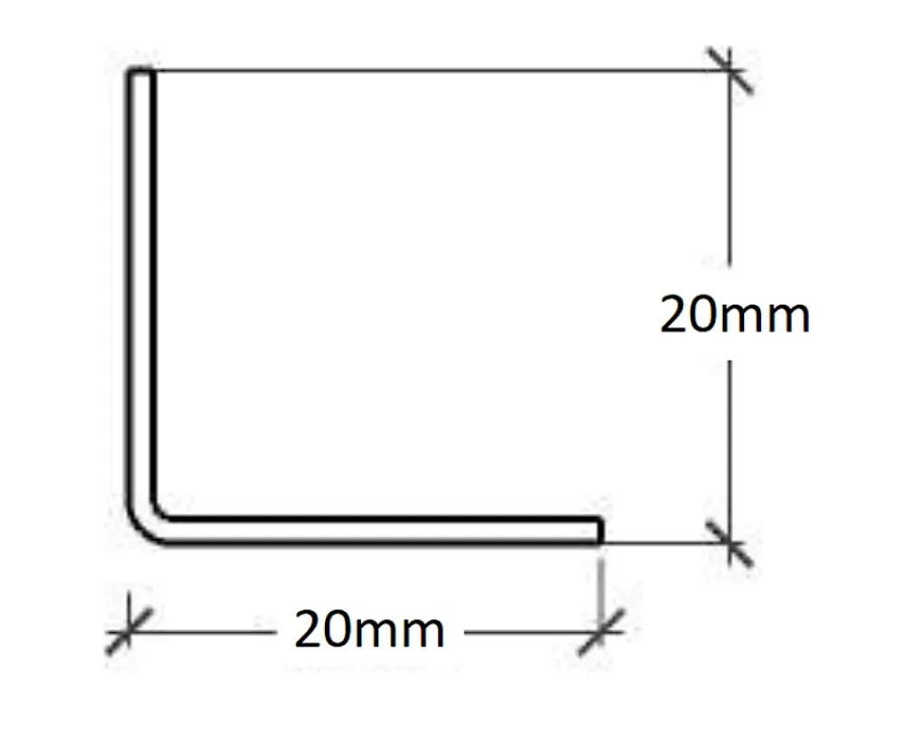 Ilcom Profilé décoratif Li Angle intérieur en acier inoxydable Argent satiné - 20 mm x 2700 mm x 0,65 ep.- Profilé Carrelage