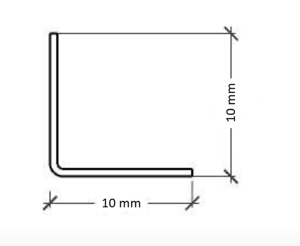 Ilcom Profilé Carrelage<Profilé décoratif Li Angle intérieur en acier inoxydable Argent satiné - 10 mm x 2700 mm x 0,65 ep.