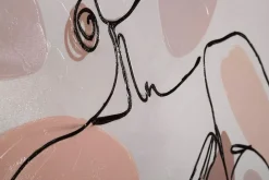 Mauro Ferretti Impression sur toile femme multicolore cm 80x2,8x80- Panneau Tasseau Bois