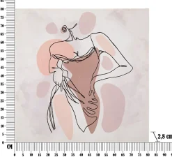 Mauro Ferretti Impression sur toile femme multicolore cm 80x2,8x80- Panneau Tasseau Bois