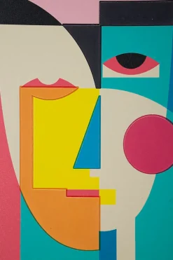 Mauro Ferretti Impression sur toile laquée avec cadre acrylique cm 50x3,3x70- Panneau Tasseau Bois