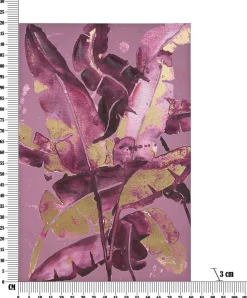 Mauro Ferretti Impression sur toile violet feuilles cm 80x3x120- Panneau Tasseau Bois