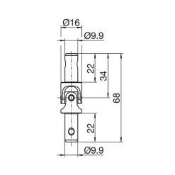 Geiger Joint de Cardan, D.9,9 mm, Acier, Genouillère pour Manivelle de Volet Roulant- Volet Roulant