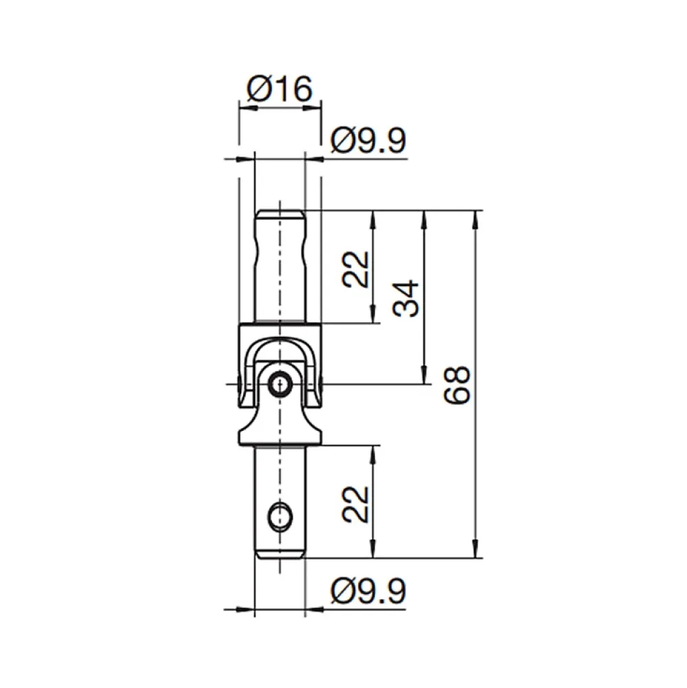 Geiger Joint de Cardan, D.9,9 mm, Acier, Genouillère pour Manivelle de Volet Roulant- Volet Roulant