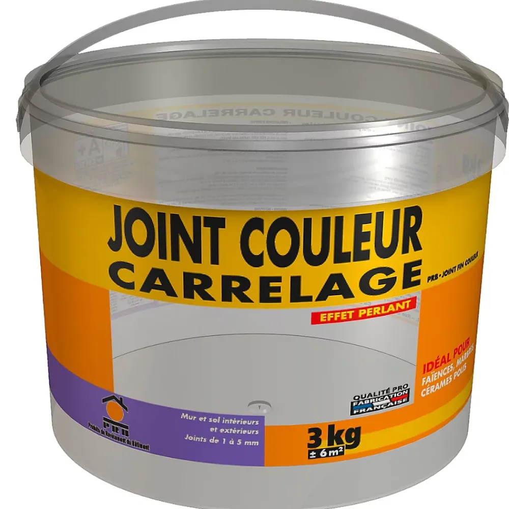 Prb Joint de Carrelage Fin A16 Gris Clair 3kg - Finition Esthétique, Haute Résistance à lEau et à lAbrasion - Intérieur / Extérieur- Joint Carrelage Sol