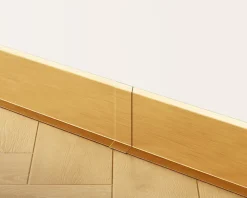 Ilcom Joint FI en acier inoxydable pour plinthe Or satiné - 100mm x 30mm x 12mm- Plinthe Pour Parquet Et Stratifié