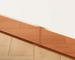 Ilcom Joint FI en acier inoxydable pour plinthe Cuivre poli - 80mm x 30mm x 12mm- Plinthe Pour Parquet Et Stratifié