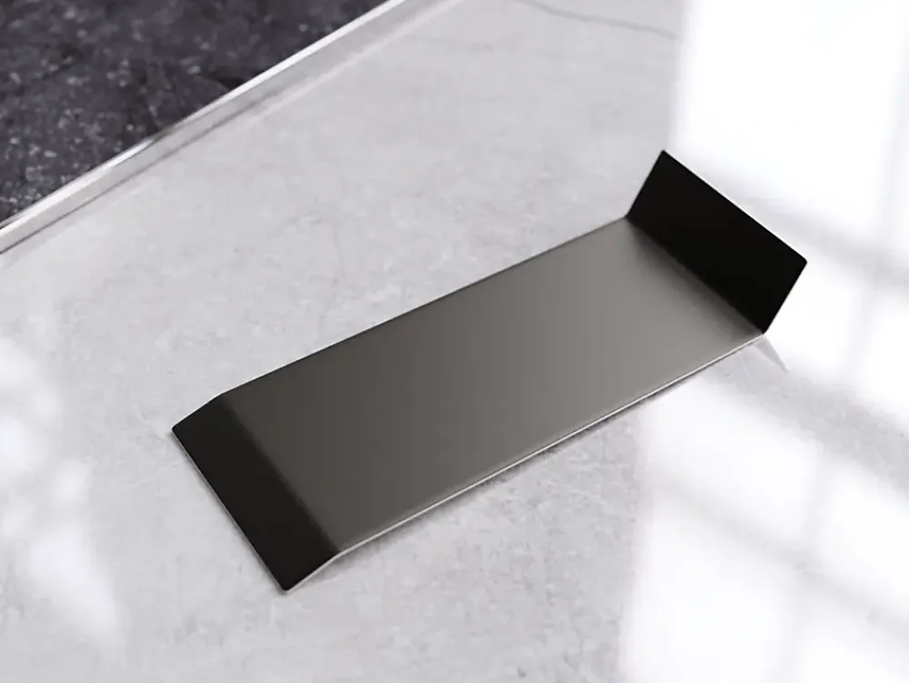 Ilcom Joint FI en acier inoxydable pour plinthe Noir mat - 100mm x 30mm x 12mm- Plinthe Pour Parquet Et Stratifié