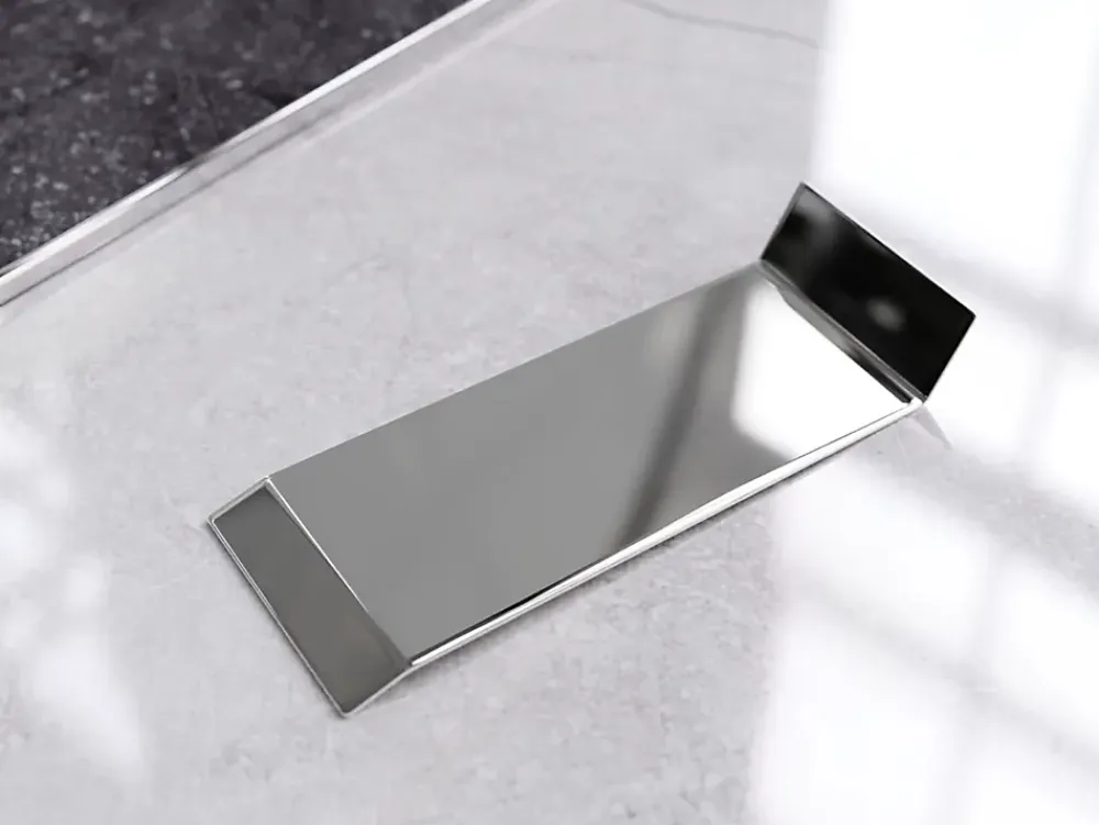 Ilcom Plinthe Pour Parquet Et Stratifié<Joint FI en acier inoxydable pour plinthe Argent poli - 100mm x 30mm x 12mm