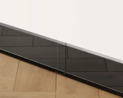 Ilcom Joint FI en acier inoxydable pour plinthe Noir poli - 100mm x 30mm x 12mm- Plinthe Pour Parquet Et Stratifié