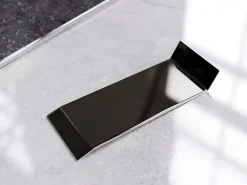Ilcom Joint FI en acier inoxydable pour plinthe Noir poli - 60mm x 30mm x 12mm- Plinthe Pour Parquet Et Stratifié